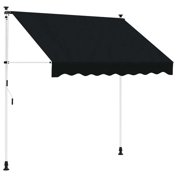 Manuaalinen vedettävä varjo Musta 350 cm