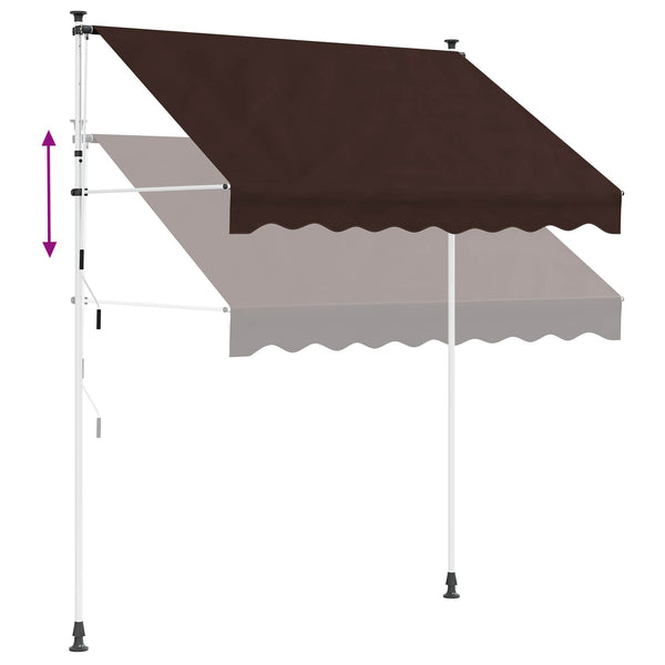 Manuaalinen vedettävä varjo Ruskea 250 cm
