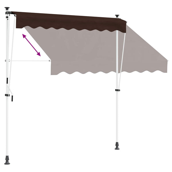 Manuaalinen vedettävä varjo Ruskea 250 cm