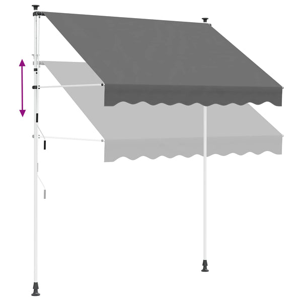Manuaalinen vedettävä varjo Vaaleanharmaa 400 cm