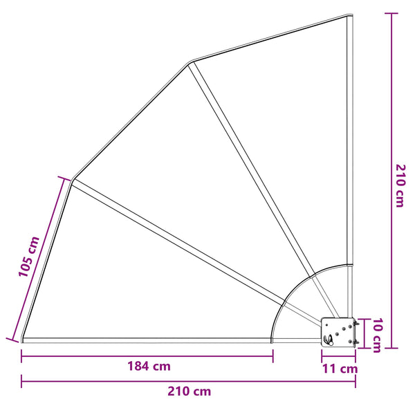 Parvekkeen yksityisyyden suoja 210 x 210 cm Polyesteri Ruskea