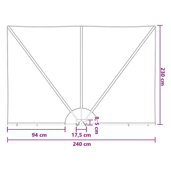 Parvekkeen yksityisyyden suoja 240 x 160 cm Polyesteri