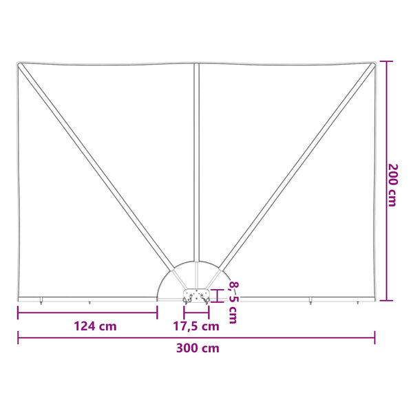 Parvekkeen yksityisyyden suoja 200 x 300 cm Polyesteri