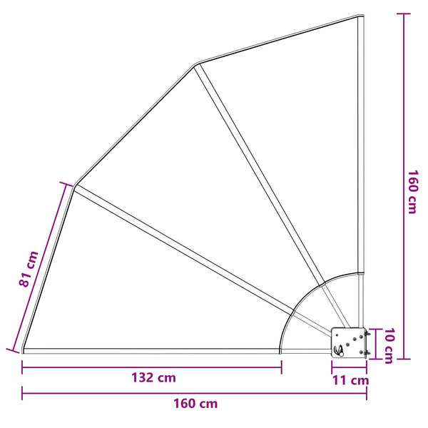 Parvekkeen yksityisyyden suoja 160 x 160 cm Polyesteri Ruskea