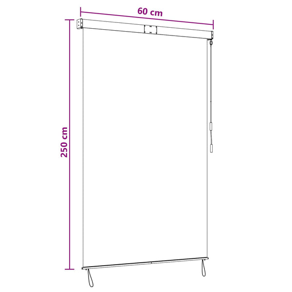 Rullaverho Musta 60 x 250 cm Kangas ja Alumiini