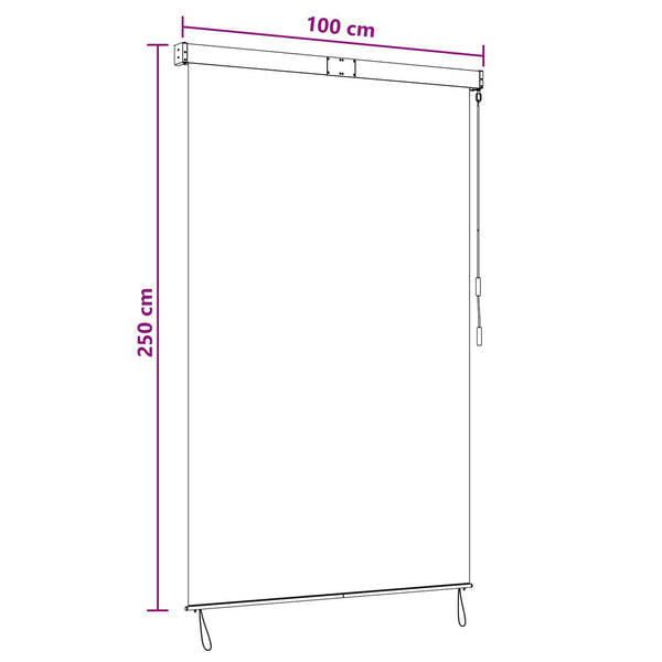 Rullaverho Monivärinen 100 x 250 cm Kangas ja Alumiini