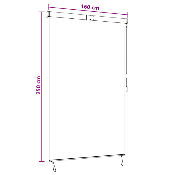 Rullaverho Musta 160 x 250 cm Kangas ja Alumiini