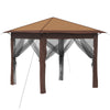 Gazebo 4 Sivuseinällä 2,6 x 2,6 m Beige ja Ruskea