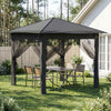 Gazebo 4 Sivuseinällä 2,6 x 2,6 m Vaaleanharmaa ja antrasiitti
