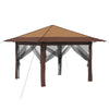 Gazebo 4 Sivuseinällä 3,3 x 3,3 m Beige ja Ruskea