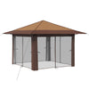 Gazebo 4 Sivuseinällä 3,3 x 3,3 m Beige ja Ruskea