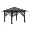 Gazebo 4 Sivuseinällä 3,3 x 3,3 m Vaaleanharmaa ja antrasiitti