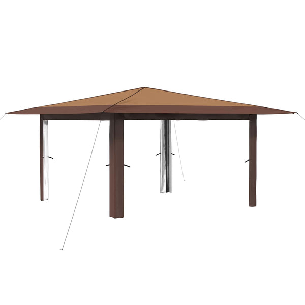 Gazebo ilman seinää 4 x 4 m Beige ja Ruskea