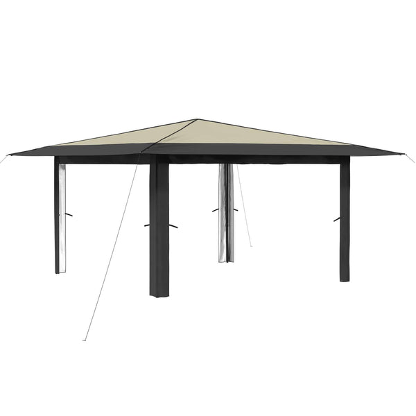 Gazebo ilman seinää 4 x 4 m Kermanvalkoinen ja antrasiitti