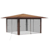 Gazebo, jossa on 4 seinää 4 x 4 m Beige ja Ruskea