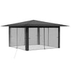 Gazebo, jossa on 4 seinää 4 x 4 m Vaaleanharmaa ja antrasiitti
