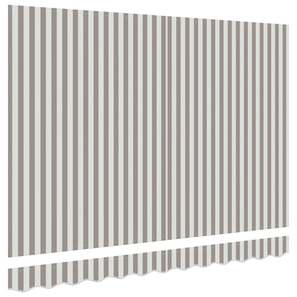 Markiisin vaihtokangas Vaaleanharmaa ja valkoinen 381 x 295 cm