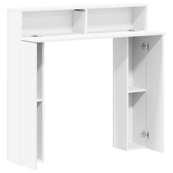 Takan kehys valkoinen 102 x 18 x 100,5 cm Tekninen puu