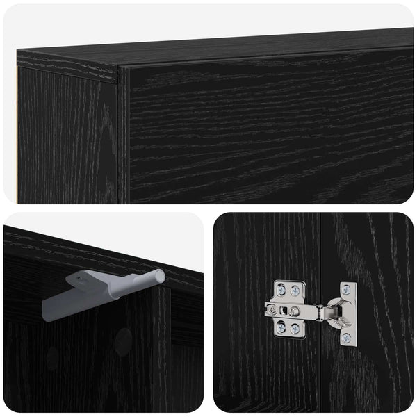 Takan kehys Musta tammi 102 x 18 x 100,5 cm Tekninen puu