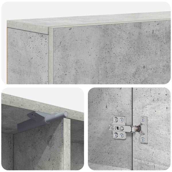 Takan kehys Betoninharmaa 102 x 18 x 100,5 cm Tekninen puu