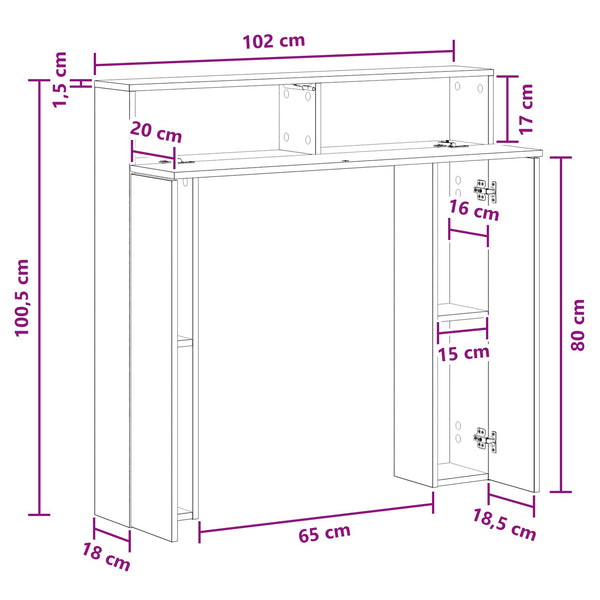 Takan kehys Savutammi 102 x 18 x 100,5 cm Tekninen puu
