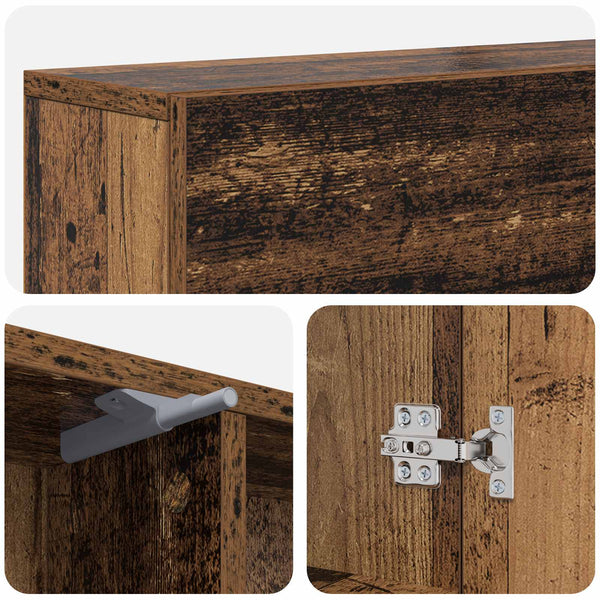 Takan kehys Vanha puu 102 x 18 x 100,5 cm Tekninen puu