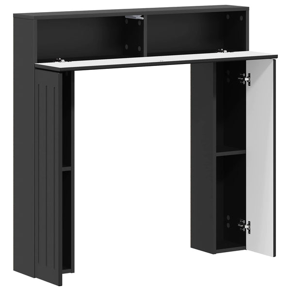 Takan kehys Musta 102 x 18 x 100,5 cm Tekninen puu