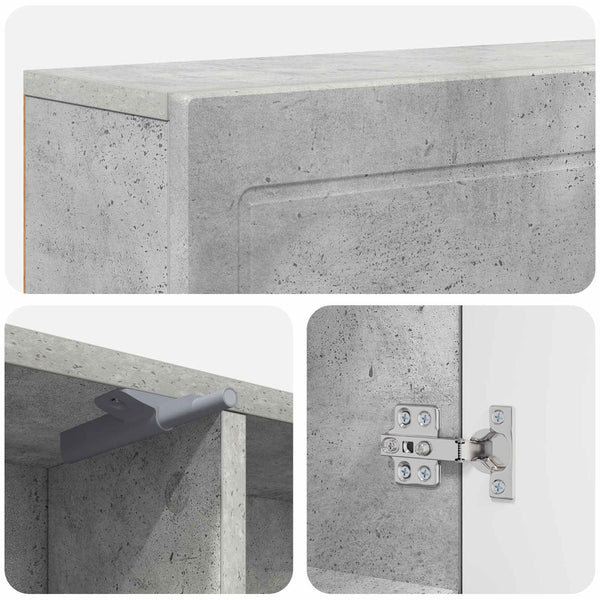 Takan kehys Betoninharmaa 102 x 18 x 100,5 cm Tekninen puu