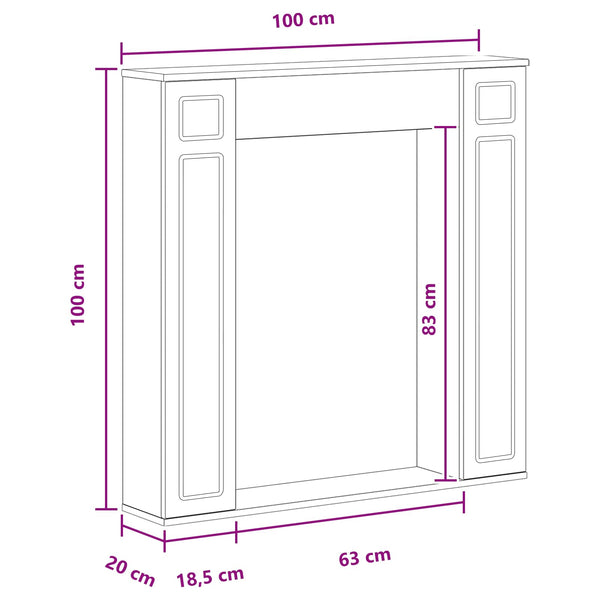 Takan kehys Artisaanitammi 100 x 20 x 100 cm Tekninen puu