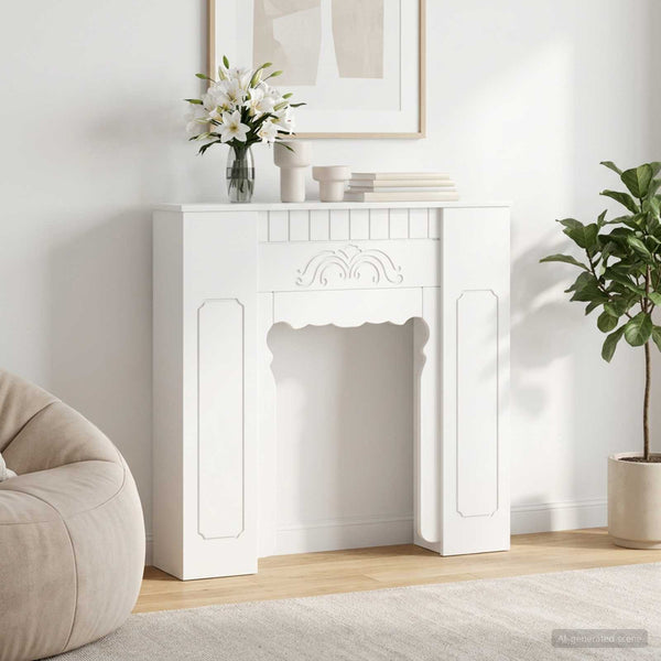 Takan kehys valkoinen 93 x 20 x 89 cm Tekninen puu