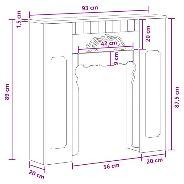Takan kehys Harmaa Sonoma 93 x 20 x 89 cm Tekninen puu