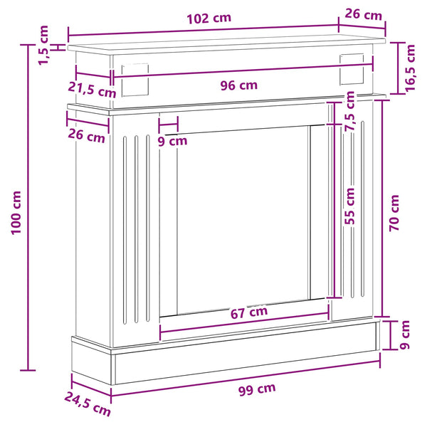 Takan kehys Savutammi 102 x 26 x 100 cm Tekninen puu