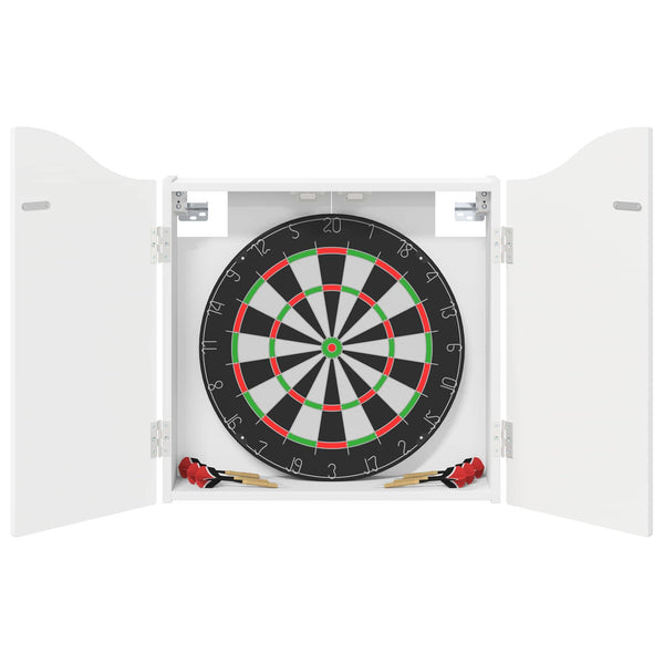 Dartboard-kaappi valkoinen 56 x 12 x 63 cm Tekninen puu