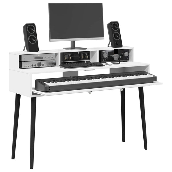 Studio työpöytä valkoinen 110 x 42,5 x 36 cm Tekninen puu