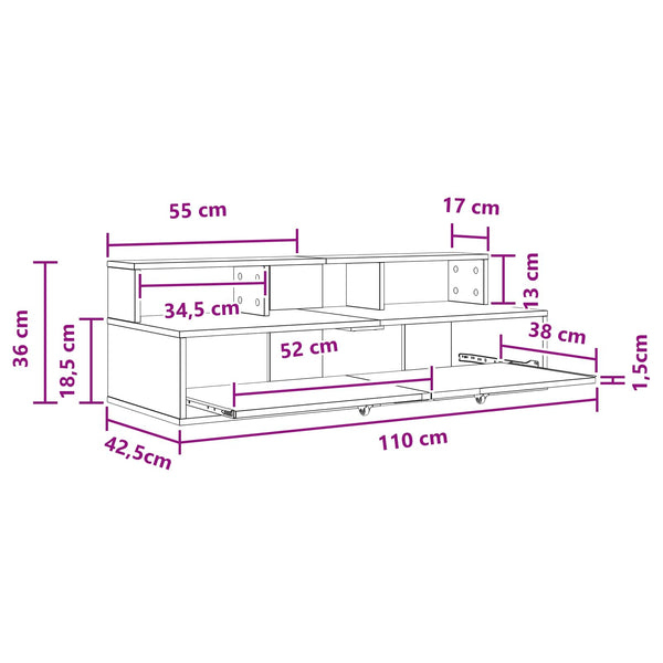 Studio työpöytä Vanha puu 110 x 42,5 x 36 cm Tekninen puu