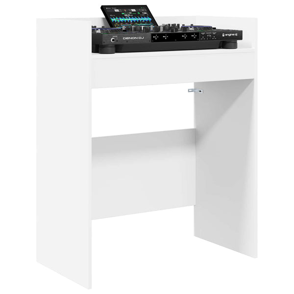 DJ-pöytä valkoinen 102 x 45 x 102 cm Tekninen puu