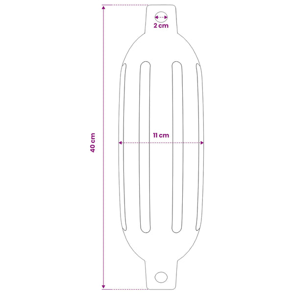 veneen fenderit 2 kpl Ø 11 x 40 cm valkoinen Polyvinyylikloridi