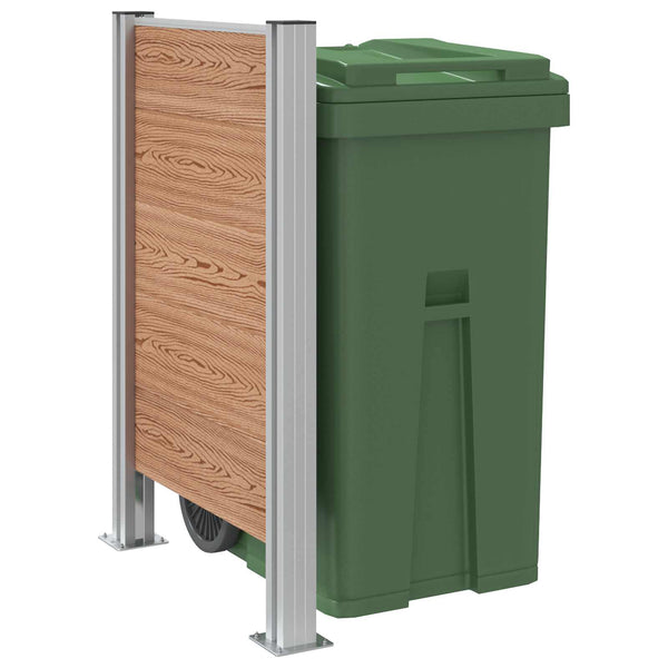 Roska-aitaus Ruskea 85 x 12 x 115 cm Alumiini ja WPC