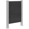 Roska-aitaus Harmaa 85 x 12 x 115 cm Alumiini ja WPC