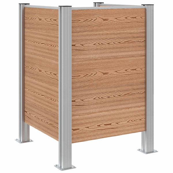 Roska-aitaus Ruskea 85 x 85 x 115 cm Alumiini ja WPC