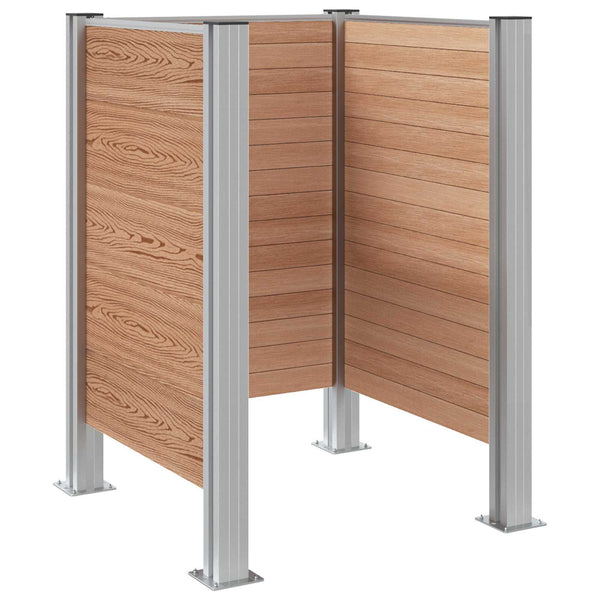 Roska-aitaus Ruskea 85 x 85 x 115 cm Alumiini ja WPC