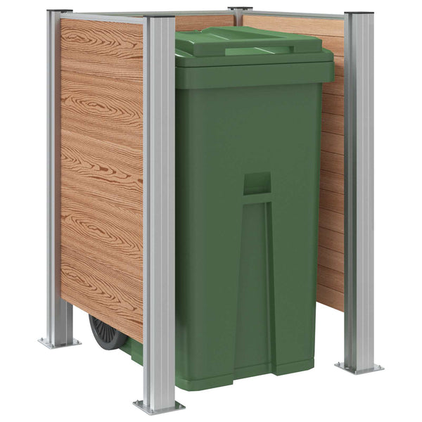 Roska-aitaus Ruskea 85 x 85 x 115 cm Alumiini ja WPC