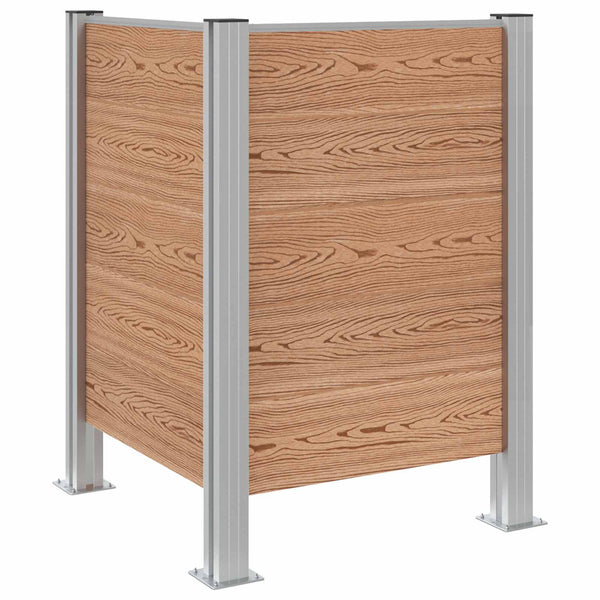 Roska-aitaus Ruskea 85 x 85 x 115 cm Alumiini ja WPC