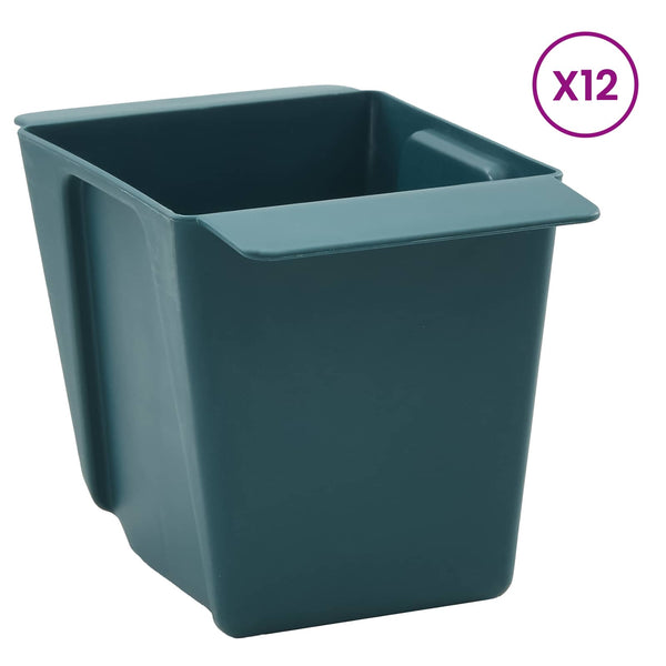 Kukkalaatikot euroalustoille 12 kpl Vihreä 14 x 9 x 9,5 cm