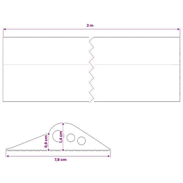 Työkaluväylän lattia-tiiviste Musta 78 x 14 mm 2 m EPDM-kumi