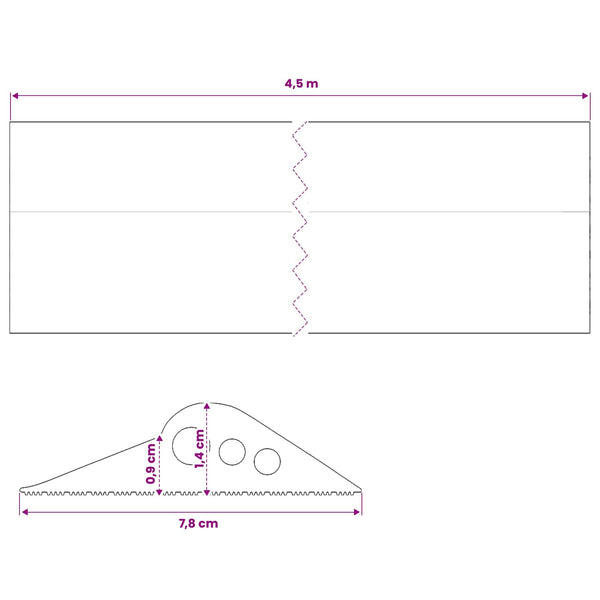 Työkaluväylän lattia-tiiviste Musta 78 x 14 mm 4,5 m EPDM-kumi