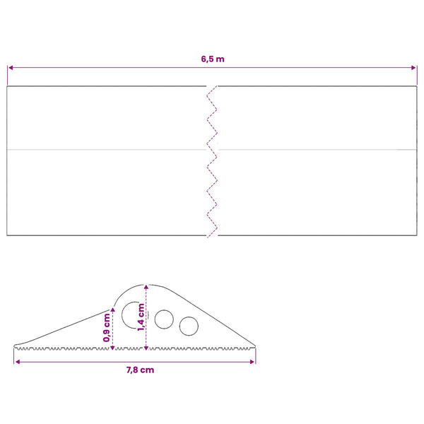 Työkaluväylän lattia-tiiviste Musta 78 x 14 mm 6,5 m EPDM-kumi