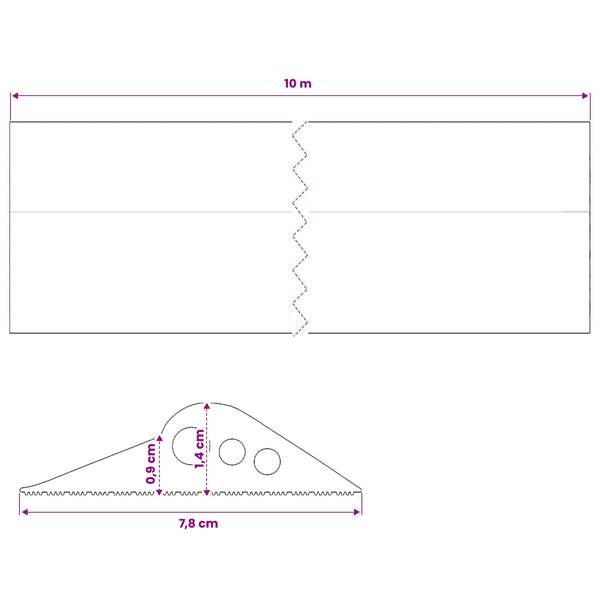 Työkaluväylän lattia-tiiviste Musta 78 x 14 mm 10 m EPDM-kumi