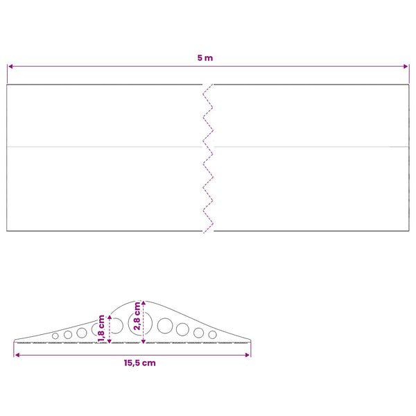 Työkaluväylän lattia-tiiviste Musta 155 x 28 mm 5 m EPDM-kumi