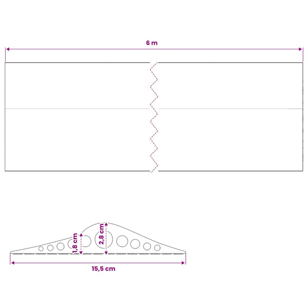Työkaluväylän lattia-tiiviste Musta 155 x 28 mm 6 m EPDM-kumi